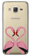 Чехол U-Print Samsung Galaxy J2 J200H Фламинго со стразами