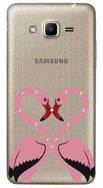 Чехол U-Print Samsung Galaxy J2 Prime G532F Фламинго со стразами