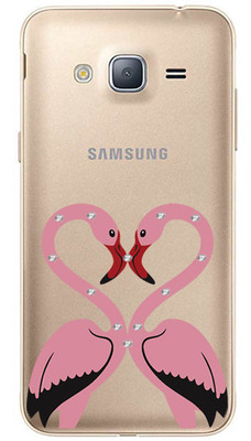 Чехол U-Print Samsung Galaxy J3 J320 Фламинго со стразами