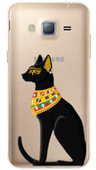 Чехол U-Print Samsung Galaxy J3 J320 Египетская кошка со стразами