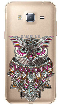 Чехол U-Print Samsung Galaxy J7 J700H Сова со стразами