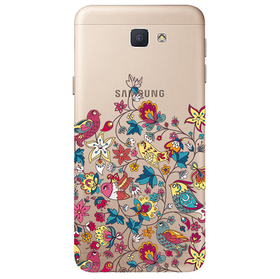 Чехол прозрачный U-Print 3D Samsung J7 Prime Floral Birds