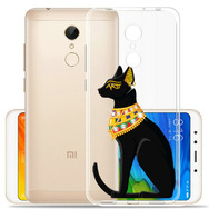 Чехол прозрачный U-Print Xiaomi Redmi 5 Plus Египетская кошка со стразами