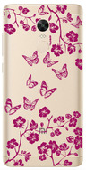 Чехол прозрачный U-Print 3D Xiaomi Redmi Note 4x Twig Butterfly