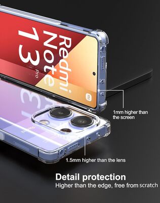 Протиударний силіконовий чохол Anti Shock для Xiaomi Redmi Note 13 Pro 4G Прозорий