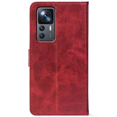 Чохол-книжка Crazy Horse Clasic для Xiaomi 12T / 12T Pro Red Wine (Front)