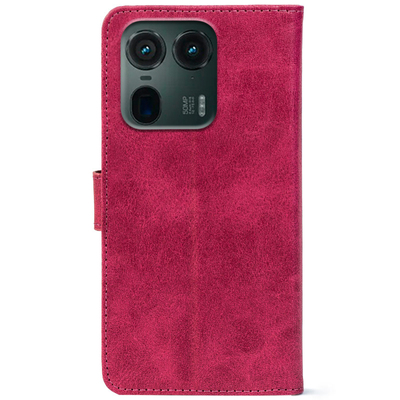 Чохол-книжка Crazy Horse Clasic для Motorola Edge 50 Ultra Magenta (Front)