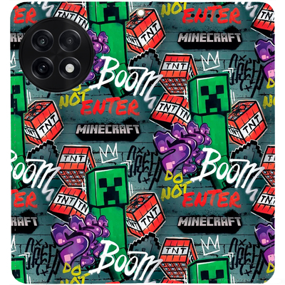Чохол-книжка BoxFace для OnePlus 13R Minecraft Creeper Boom
