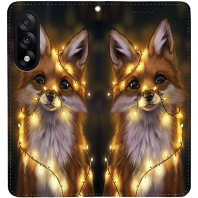 Чохол-книжка BoxFace для OnePlus Nord 5 Лисичка в Гірляндах