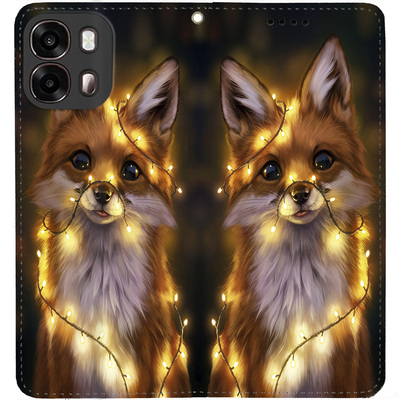 Чохол-книжка BoxFace для Oppo A6s 4G Лисичка в Гірляндах