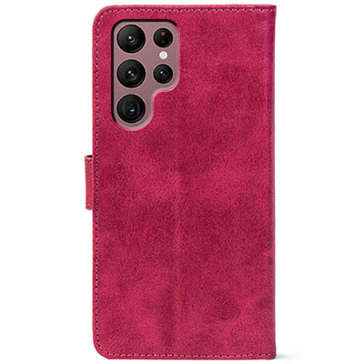 Чохол-книжка Crazy Horse Clasic для Samsung Galaxy S22 Ultra (S908) Magenta (Front)