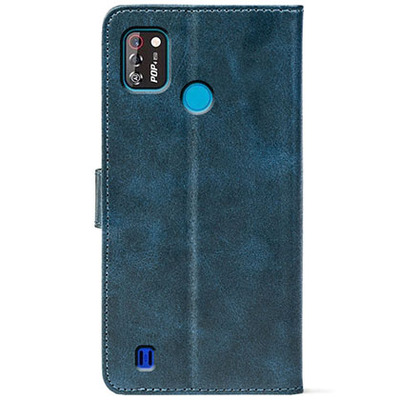 Чохол-книжка Crazy Horse Clasic для Tecno Pop 4 Pro Dark Blue (Front)