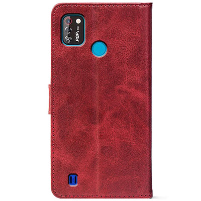 Чохол-книжка Crazy Horse Clasic для Tecno Pop 4 Pro Red Wine (Front)