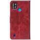 Чохол-книжка Crazy Horse Clasic для Tecno Pop 4 Pro Red Wine (Front)