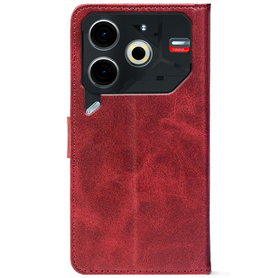 Чохол-книжка Crazy Horse Clasic для Tecno POVA 6 Neo Red Wine (Front)