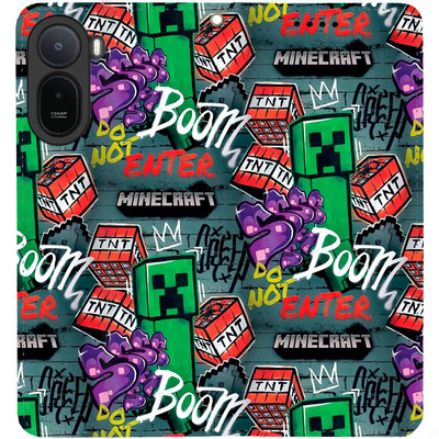 Чохол-книжка BoxFace для Xiaomi Redmi A7 Pro Minecraft Creeper Boom