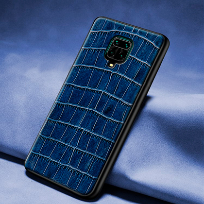 Кожаный чехол Boxface Xiaomi Redmi Note 9 Pro /9 Pro Max Crocodile Blue