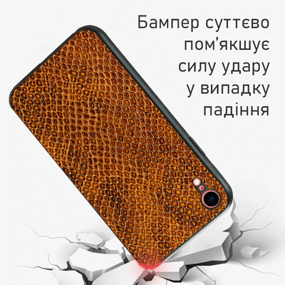 Кожаный чехол Boxface Apple iPhone XR Snake Brown