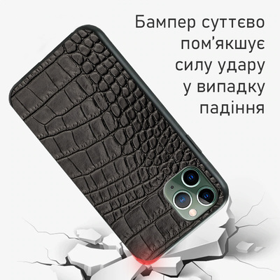 Кожаный чехол Boxface Apple iPhone 11 Pro Crocodile Black
