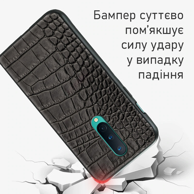 Кожаный чехол Boxface OnePlus 8 Crocodile Black