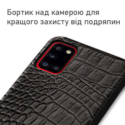 Кожаный чехол Boxface Samsung Galaxy A31 (A315) Crocodile Black
