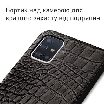Кожаный чехол Boxface Samsung Galaxy A51 (A515) Crocodile Black
