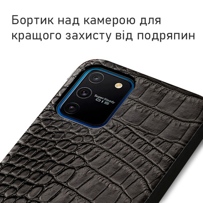 Кожаный чехол Boxface Samsung G770 Galaxy S10 Lite Crocodile Black