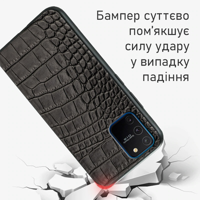Кожаный чехол Boxface Samsung G770 Galaxy S10 Lite Crocodile Black