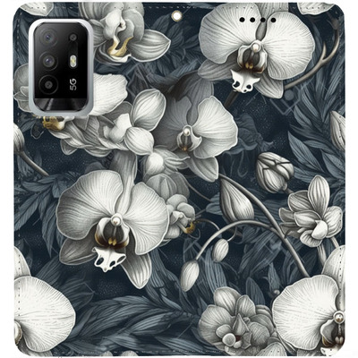 Чохол-книжка BoxFace для Oppo A94 5G Білі орхідеї