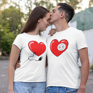 Парные футболки Family look для пары Сердца