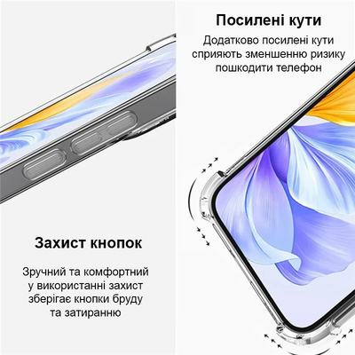 Протиударний силіконовий чохол Anti Shock для Xiaomi Redmi Note 9 Прозорий