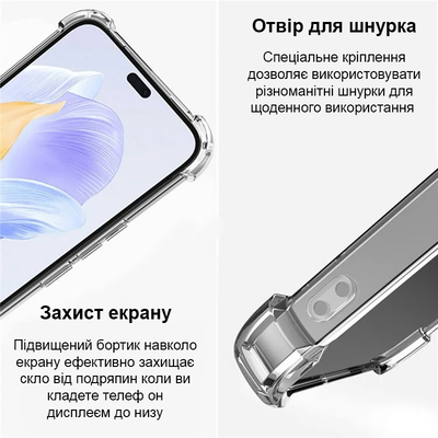 Протиударний силіконовий чохол Anti Shock для Motorola G85 Прозорий