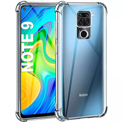 Протиударний силіконовий чохол Anti Shock для Xiaomi Redmi Note 9 Прозорий