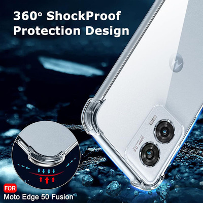 Протиударний силіконовий чохол Anti Shock для Motorola Edge 50 Fusion Прозорий