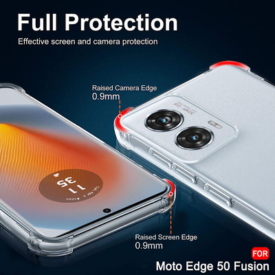 Протиударний силіконовий чохол Anti Shock для Motorola Edge 50 Fusion Прозорий