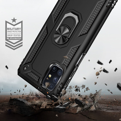 Противоударный чехол Military Ring Case для Samsung A515 Galaxy A51 Черный