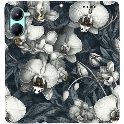 Чохол-книжка BoxFace для Realme C33 Білі орхідеї