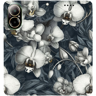 Чохол-книжка BoxFace для Realme C67 Білі орхідеї