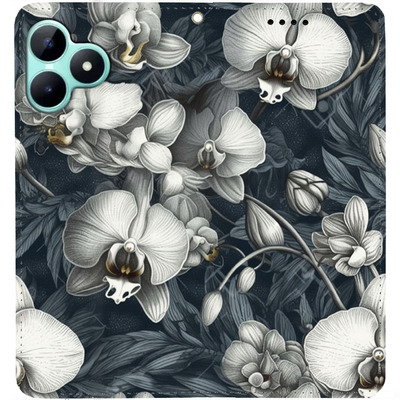 Чохол-книжка BoxFace для Realme C51 Білі орхідеї