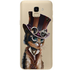 Чехол прозрачный U-Print Samsung J600 Galaxy J6 2018 Steampunk Cat