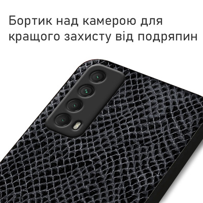 Кожаный чехол Boxface Huawei P Smart 2021 Snake Graphite