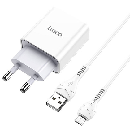 Зарядний пристрій Hoco C81A 2.1A + micro USB White