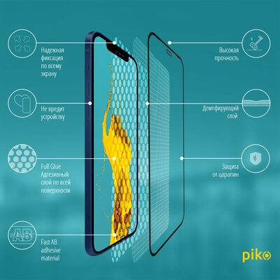 Защитное стекло Piko Full Glue для Apple iPhone 12