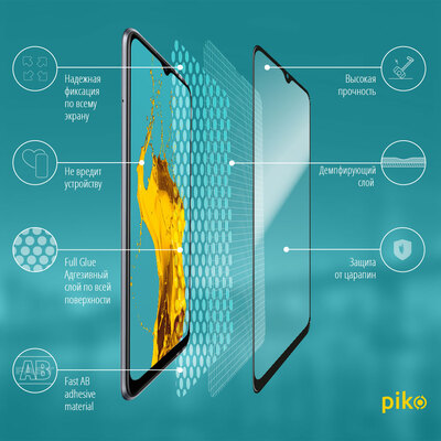 Защитное стекло Piko  Full Glue для Realme C11 Черный