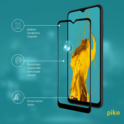 Защитное стекло Piko Full Glue для Samsung Galaxy A03s (A037) Черный