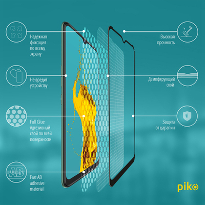 Защитное стекло Piko Full Glue для Realme C30s Черный