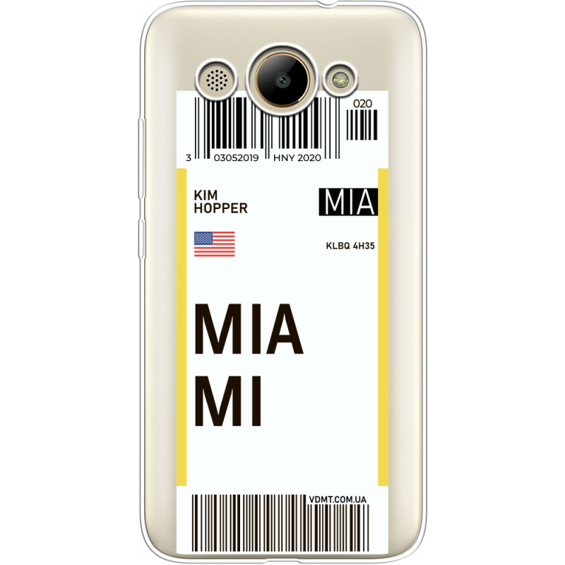 Прозрачный чехол Uprint Huawei Y3 2017 Ticket Miami