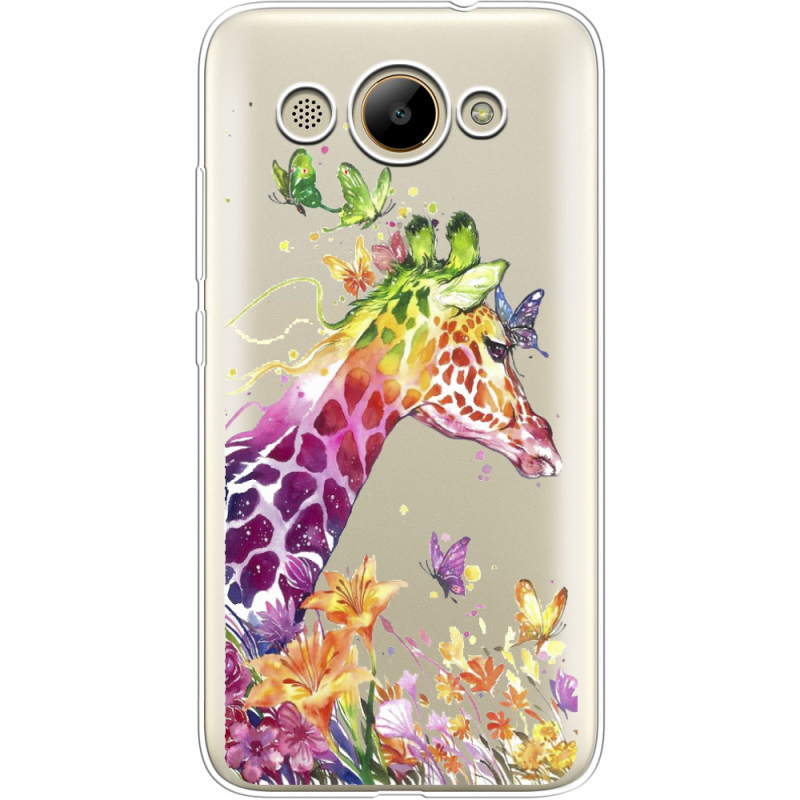 Прозрачный чехол Uprint Huawei Y3 2017 Colorful Giraffe