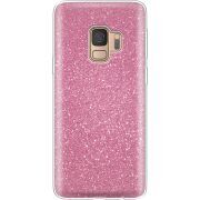 Чехол с блёстками Samsung G960 Galaxy S9 Розовый