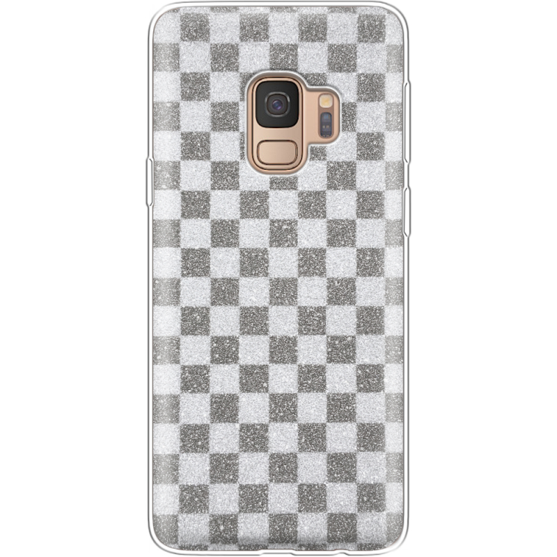 Чехол с блёстками Samsung G960 Galaxy S9 Шахматы
